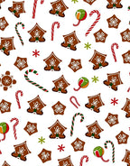 Christmas Gingerbread House Candy Cane Stars Rug