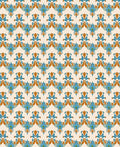Ornate Blue Orange Crest Pattern Rug