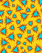 Explosion Pattern With Blue Star Shapes Rug