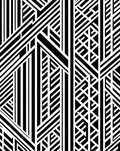 Abstract Black White Geometric Pattern Rug