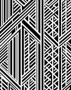 Abstract Black White Geometric Pattern Rug