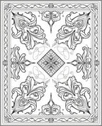 Ornate Floral And Geometric Pattern Rug
