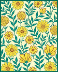 Daisy Leaf Patterned Design Rug