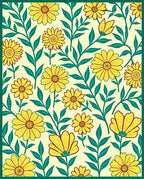 Daisy Leaf Patterned Design Rug