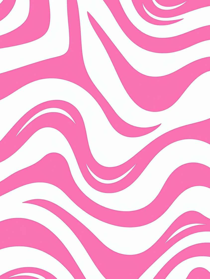 Pink and White Swirling Pattern Rug