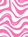 Pink and White Swirling Pattern Rug
