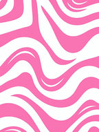 Pink and White Swirling Pattern Rug