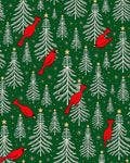 Crimson Cardinals on Pine Forest Background Rug