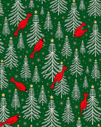 Crimson Cardinals on Pine Forest Background Rug