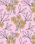 Blush Pink Floral Branch Design Rug