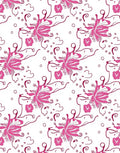 Abstract Pink Butterfly Flourish Pattern Rug