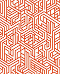 Red Geometric Maze Pattern Rug