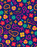 Whimsical Floral Geometric Design Rug