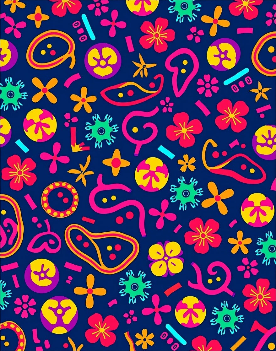 Whimsical Floral Geometric Design Rug