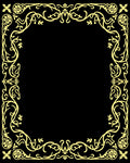 Ornate Yellow Flourish Border Design Rug