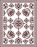 Dark Red Floral Medallion Harmony Rug