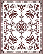 Dark Red Floral Medallion Harmony Rug