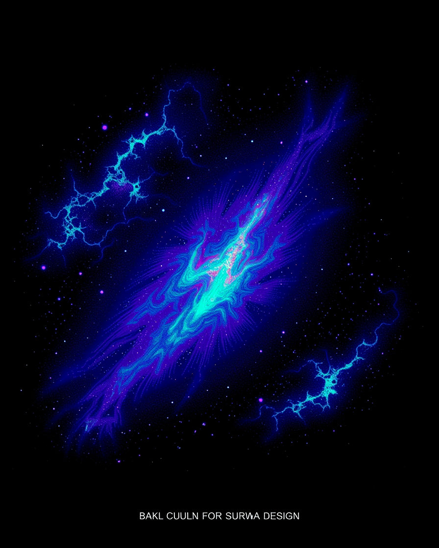 Vibrant Cosmic Nebula Lightning Rug