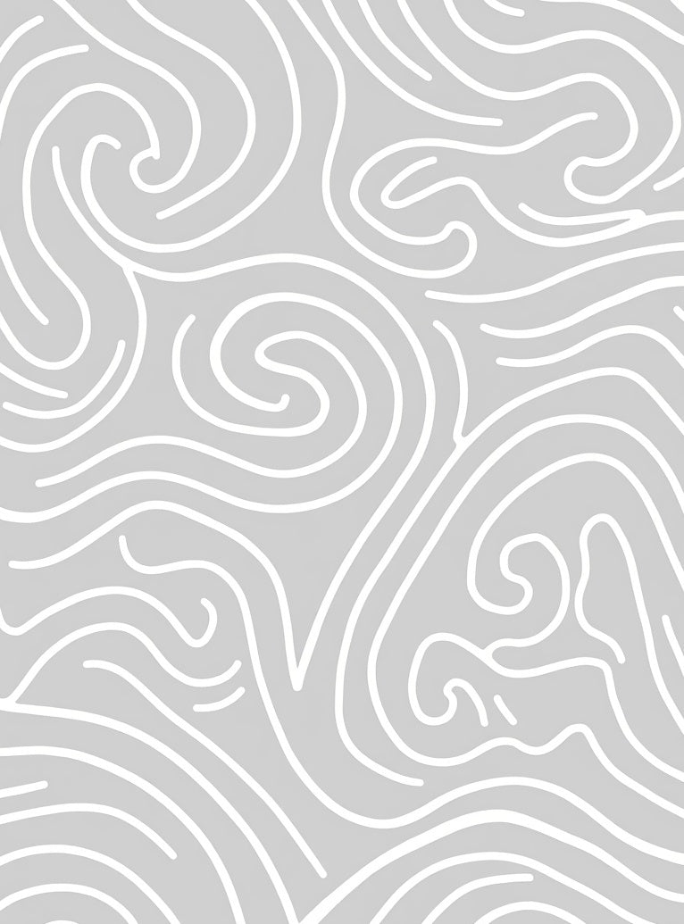 Abstract Swirling White Line Pattern Rug