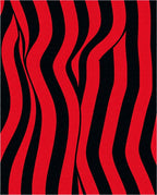 Bold Red Black Wavy Stripes Rug