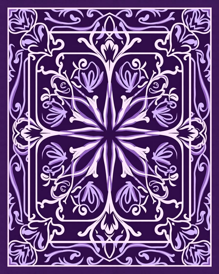Ornate Floral Symmetry Design Rug