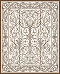 Elegant Floral Vine Scrollwork Design Rug