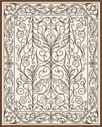 Elegant Floral Vine Scrollwork Design Rug