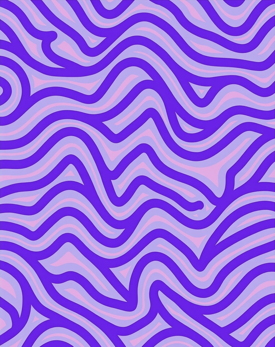 Abstract Wavy Purple Pink Lines Rug