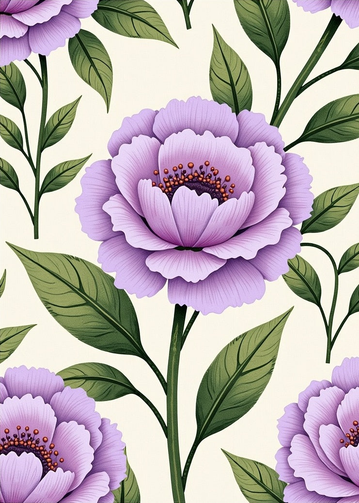Pastel Floral Pattern Decorative Design Rug