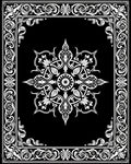 Ornate Floral Frame With Centerpiece Design Rug