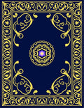 Ornate Yellow Floral Star Border Rug