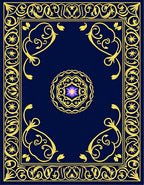 Ornate Yellow Floral Star Border Rug