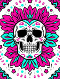 Vibrant Skull Floral Mandala Rug
