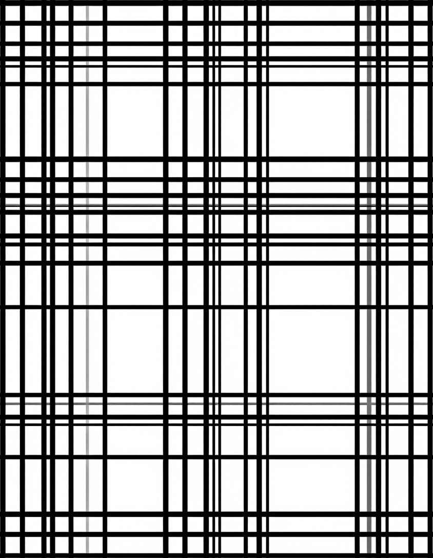 Contrasting Black and Gray Plaid Pattern Rug