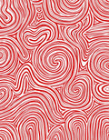 Crimson Swirl Abstract Stripe Rug