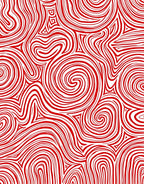 Crimson Swirl Abstract Stripe Rug
