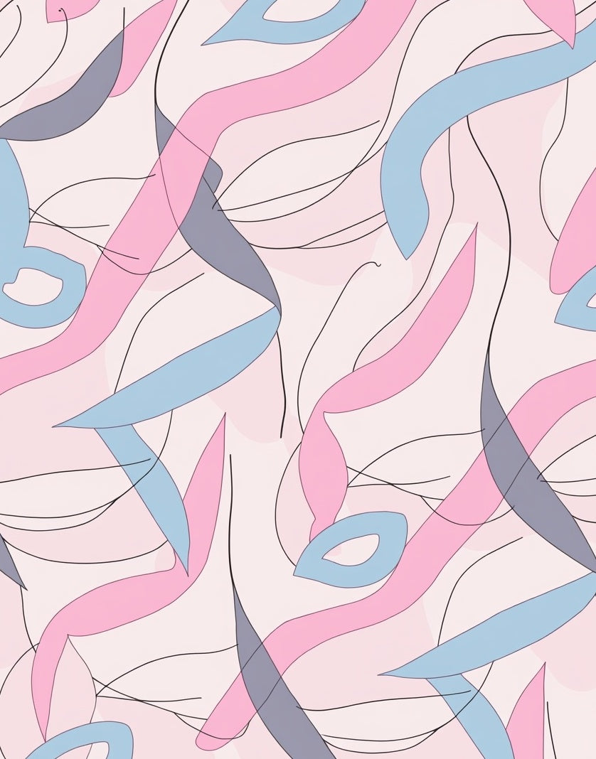 Soft Pastel Abstract Lines Rug