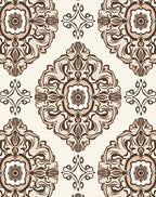 Ornate Scrollwork Floral Pattern Rug