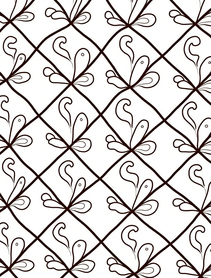 Abstract Swirl Petal Diamond Pattern Rug
