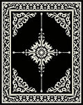 Intricate Black and White Floral Rug
