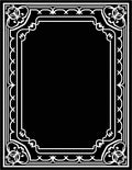 Ornate Black White Floral Frame Rug