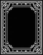 Ornate Black White Floral Frame Rug