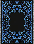 Electric Blue Ornate Scrollwork Rug