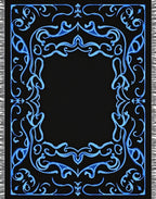 Electric Blue Ornate Scrollwork Rug
