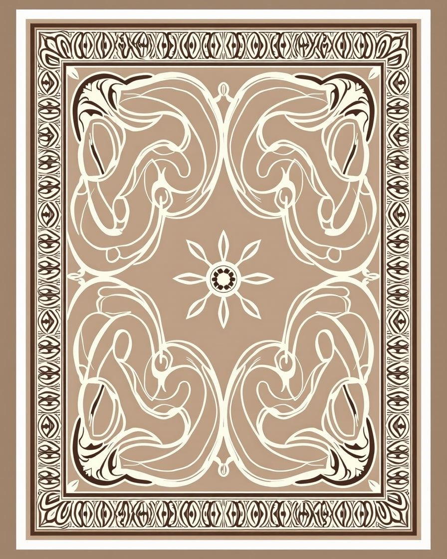 Chic Vintage Swirl Bloom Ornament Rug