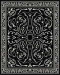 Elegant Black and White Scrollwork Pattern Rug