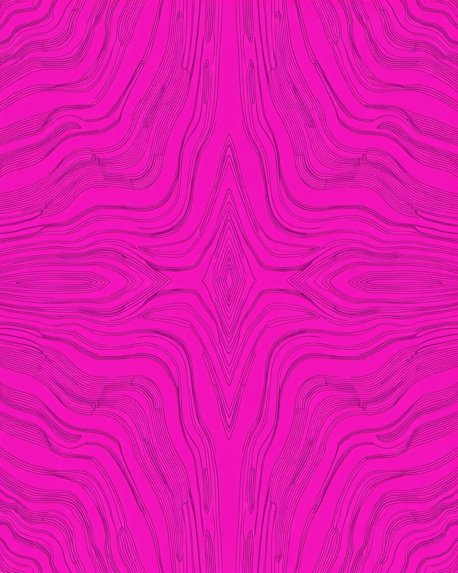 Bright Pink Abstract Contour Pattern Rug