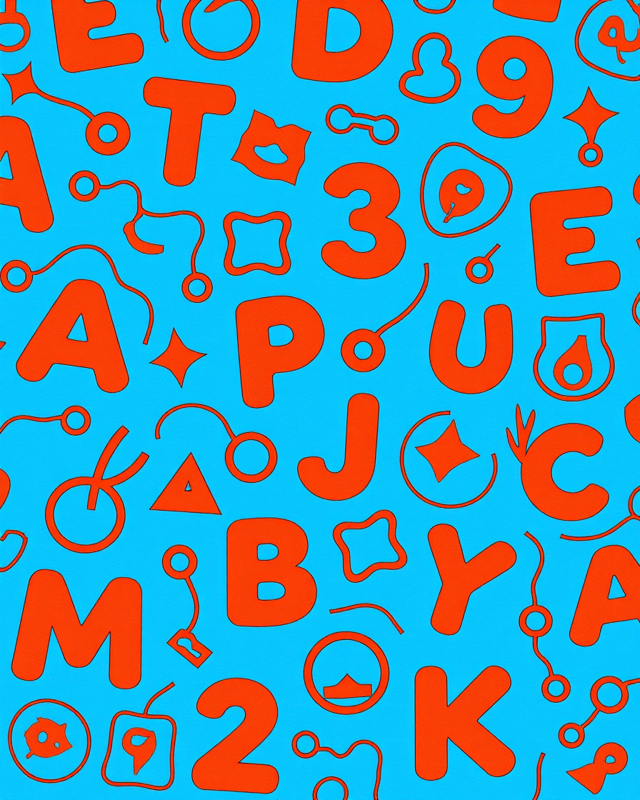 Fun Alphabet Number Playful Pattern Rug