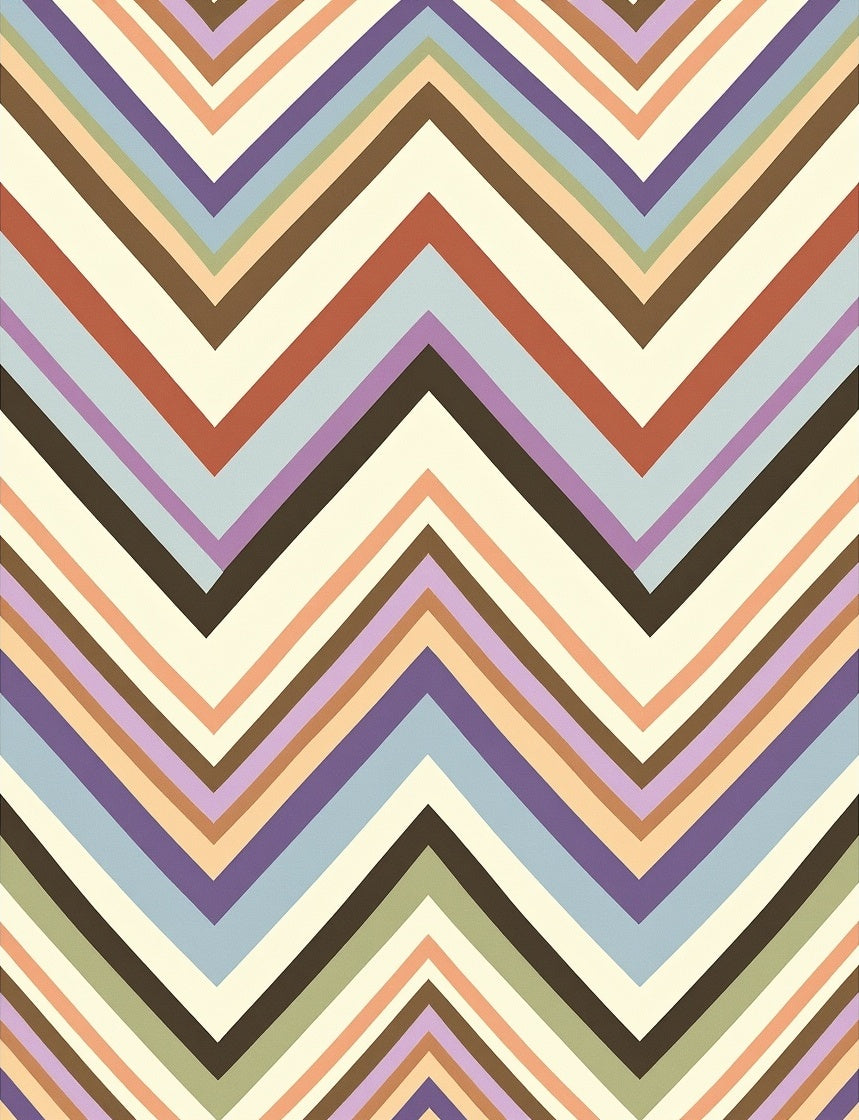Muted Color Chevron Stripe Pattern Rug