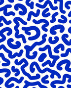 Bold Blue Swirl Abstract Pattern Rug